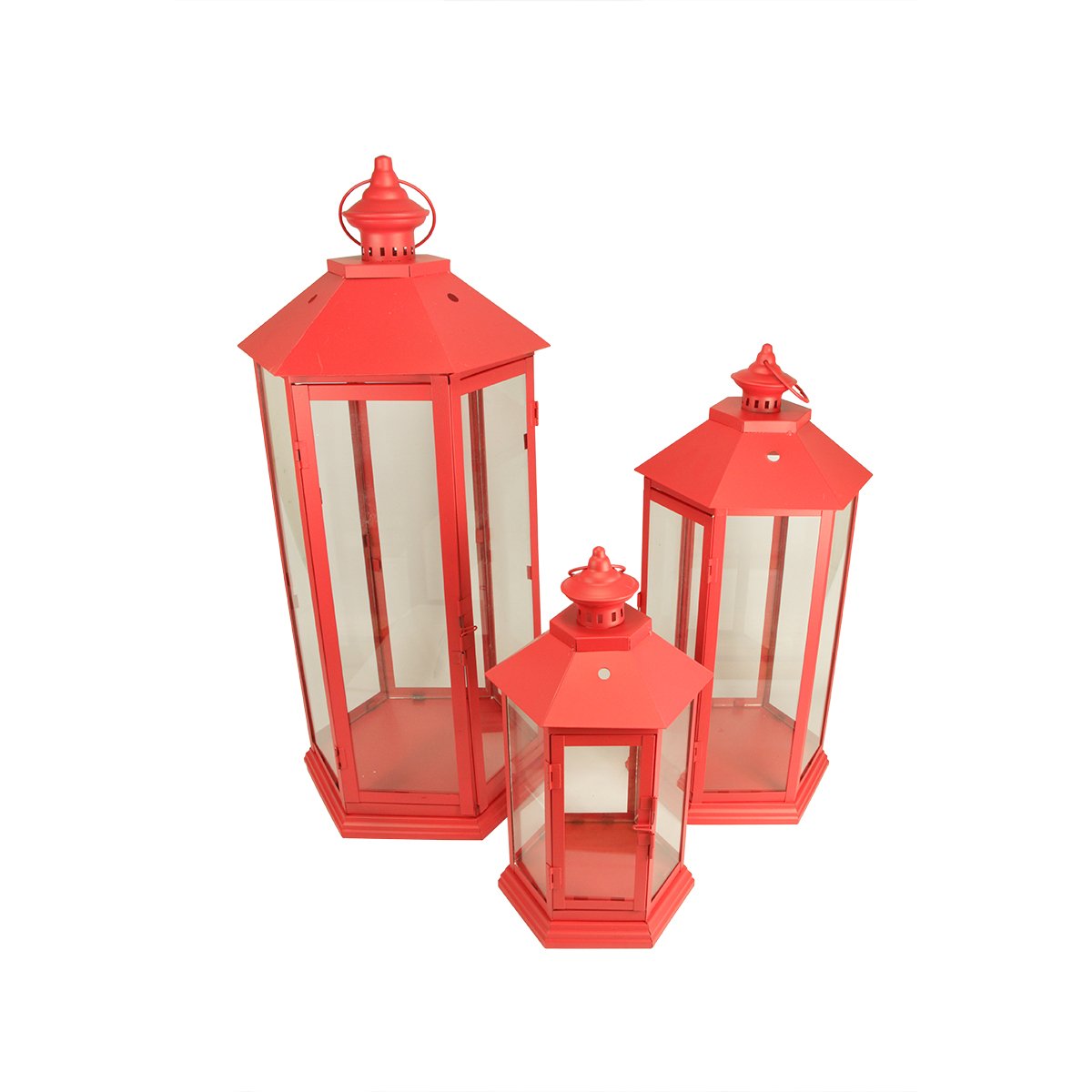 Set of 3 Red Traditional Style 27