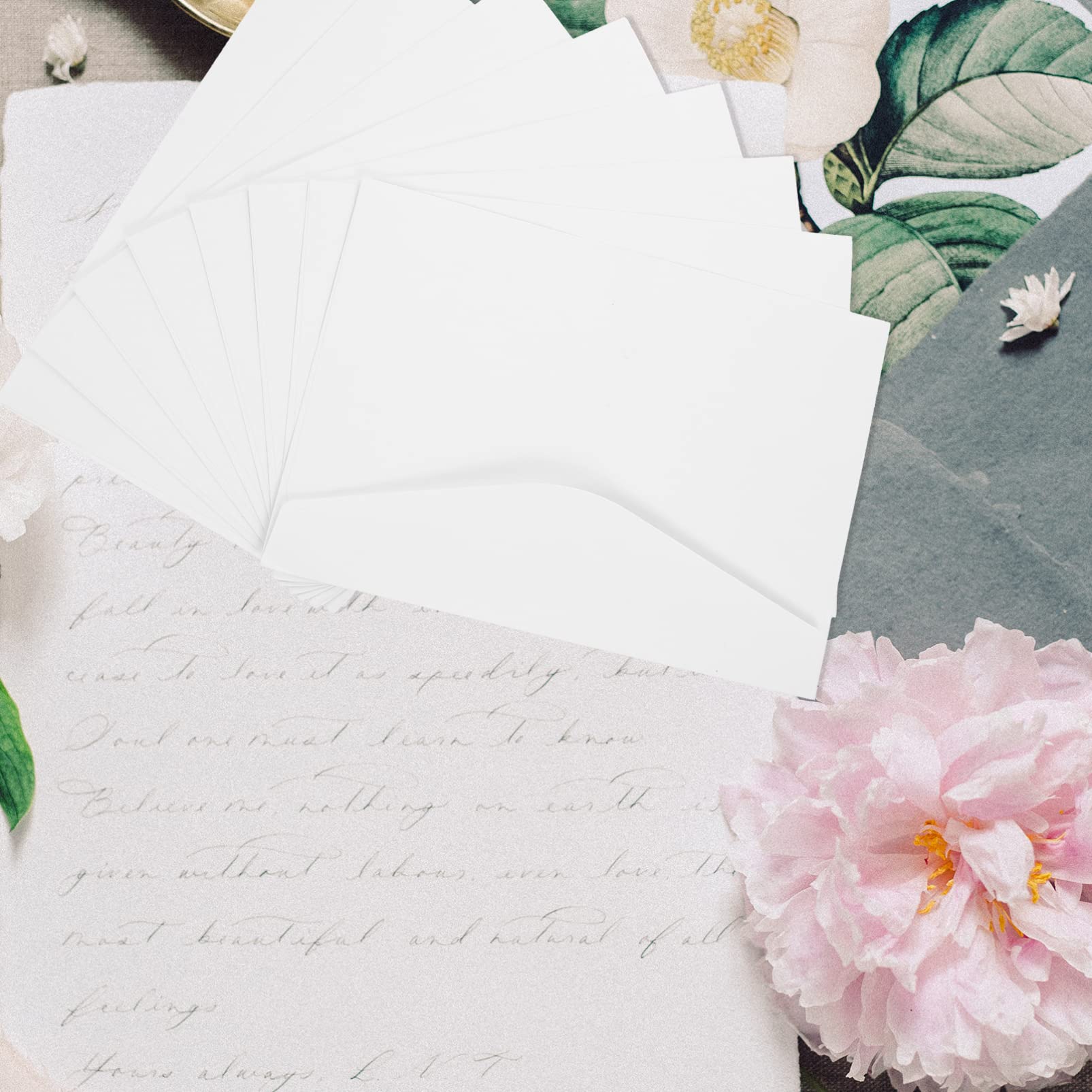 Operitacx 50pcs Blank Greeting Cards - C5 Size White Envelope Blanks, Thickened Paper for Invitations, Letters & Packing | Perfect for Weddings, Birthdays & Business Correspondence
