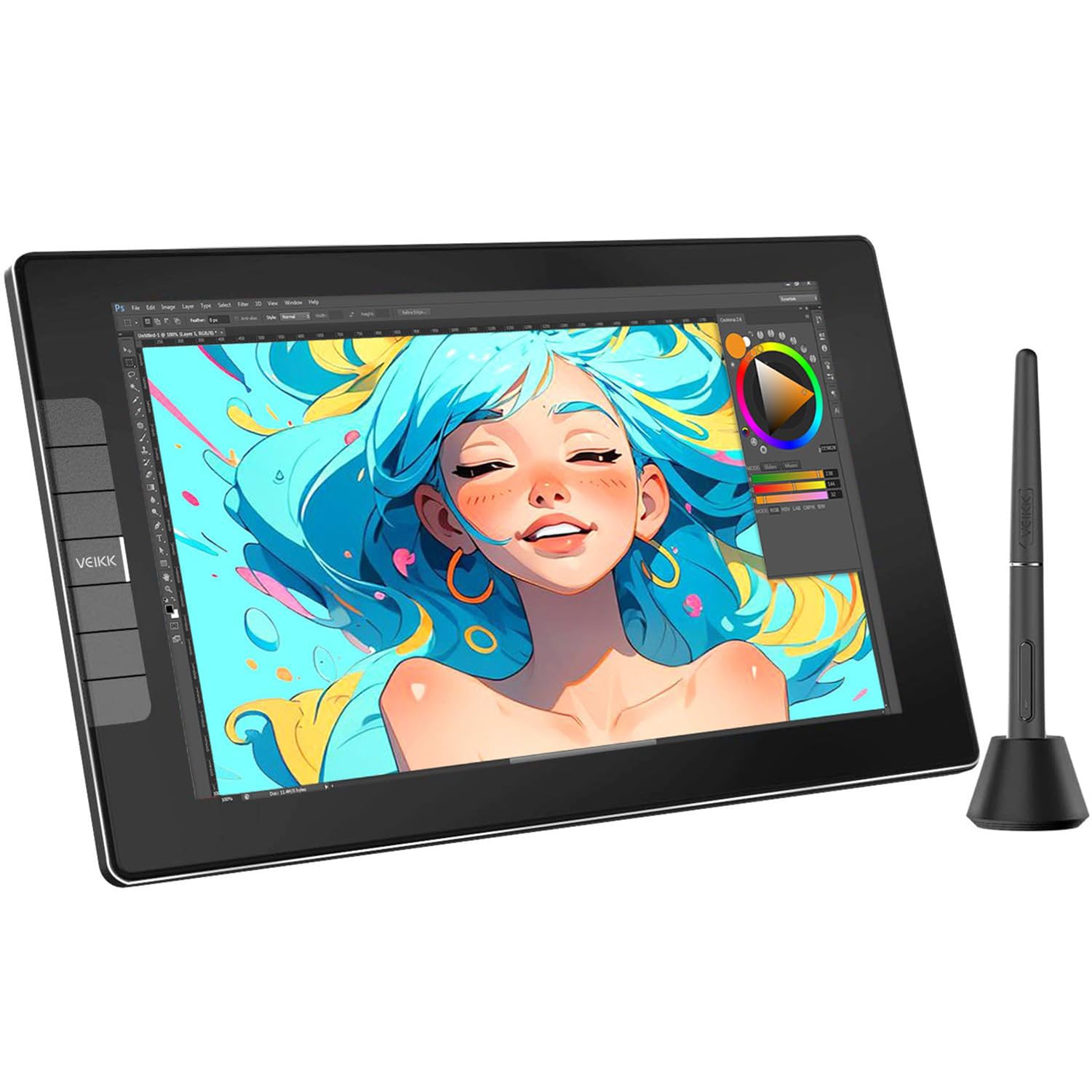VEIKK VK1200 11.6 Inch Drawing Tablet with Screen - Full-Laminated Graphic Monitor, 8192 Pressure Levels, 6 Shortcut Keys, Battery-Free Stylus - Compatible with PC/Mac/Linux/Windows (120% sRGB) - Perfect for Digital Art, Animation, Photo Editing & Online Teaching