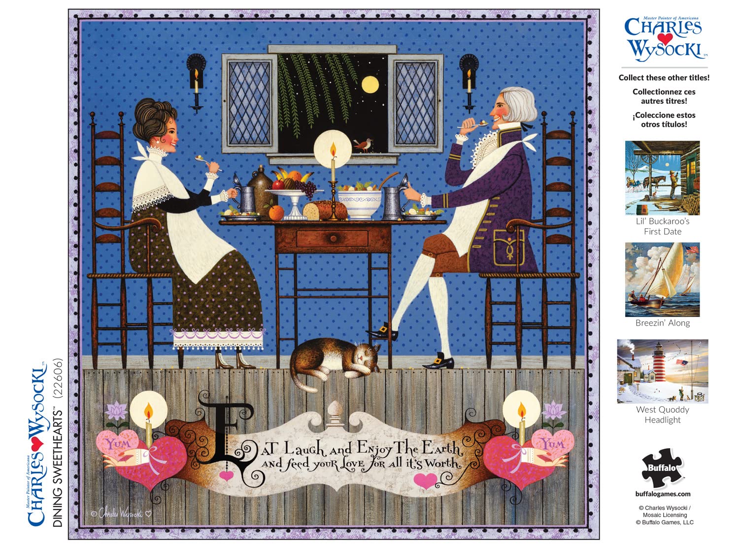 Buffalo Games Charles Wysocki Dining Sweethearts 300 Piece Jigsaw Puzzle for Adults - Challenging Puzzle Game for Family Game Nights & Relaxation - Finished Size 21.25