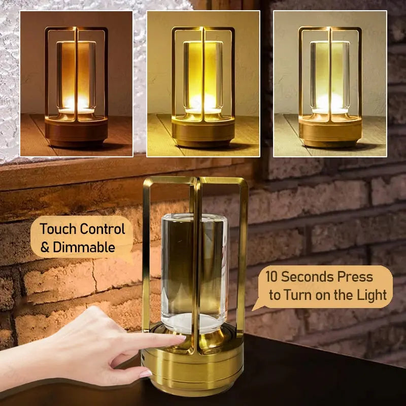 Venessa Modern LED Table Lamp - Adjustable Brightness, USB Rechargeable, Warm White Light for Bedroom, Living Room, Office & Reading