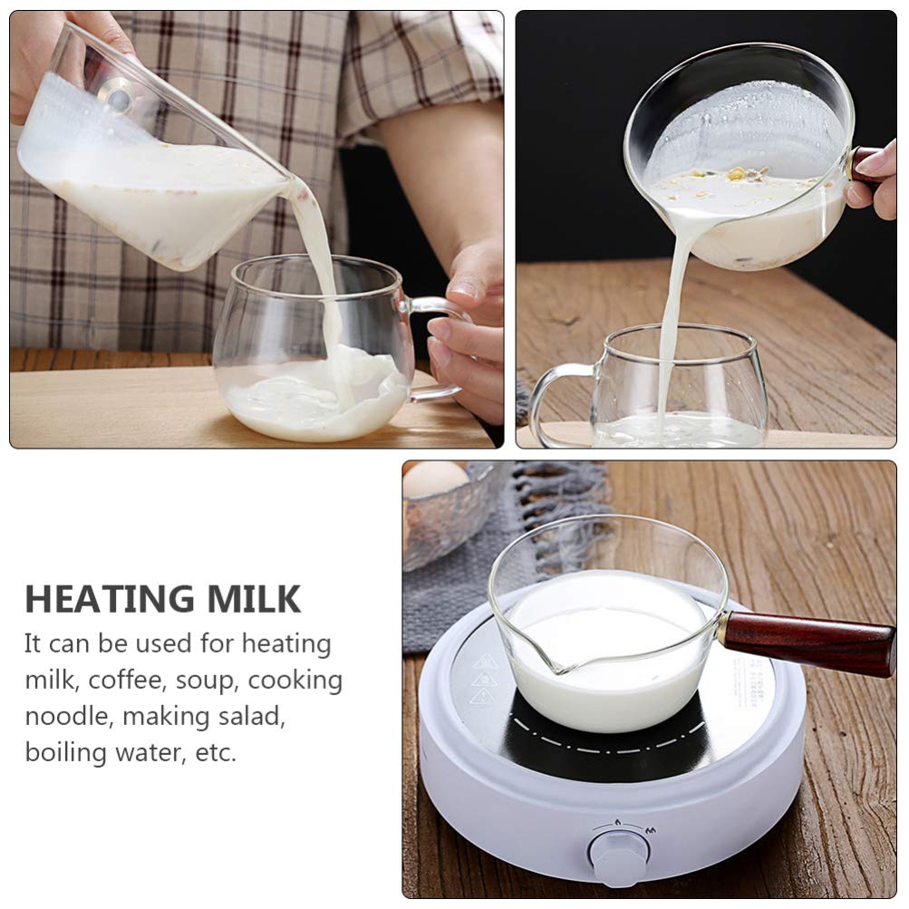 Cabilock 1-Piece Glass Saucepan with Lid - Non-Stick Mini Cooking Pot for Soup, Milk, Butter Warming - Perfect for Home Kitchen, Stovetop & Induction Cooktops - Ideal for Heating, Simmering & Serving Dishes