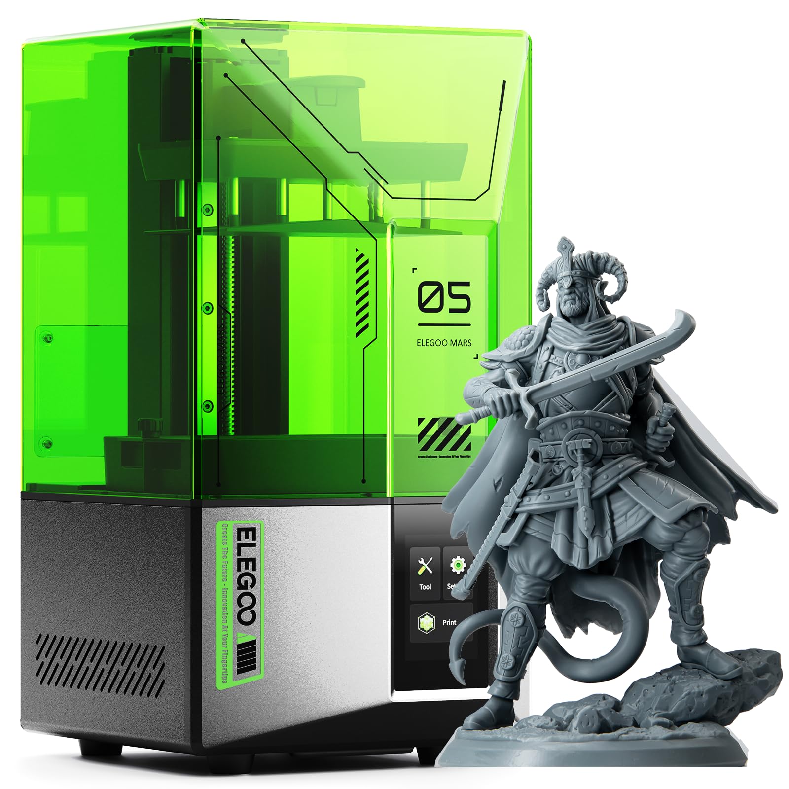 ELEGOO Mars 5 Resin 3D Printer with 4K Mono LCD Screen, Auto Leveling, High Precision Desktop 3D Printer - 5.65 x 3.53 x 5.91 Inch Build Size for Miniatures, Jewelry & DIY Crafts