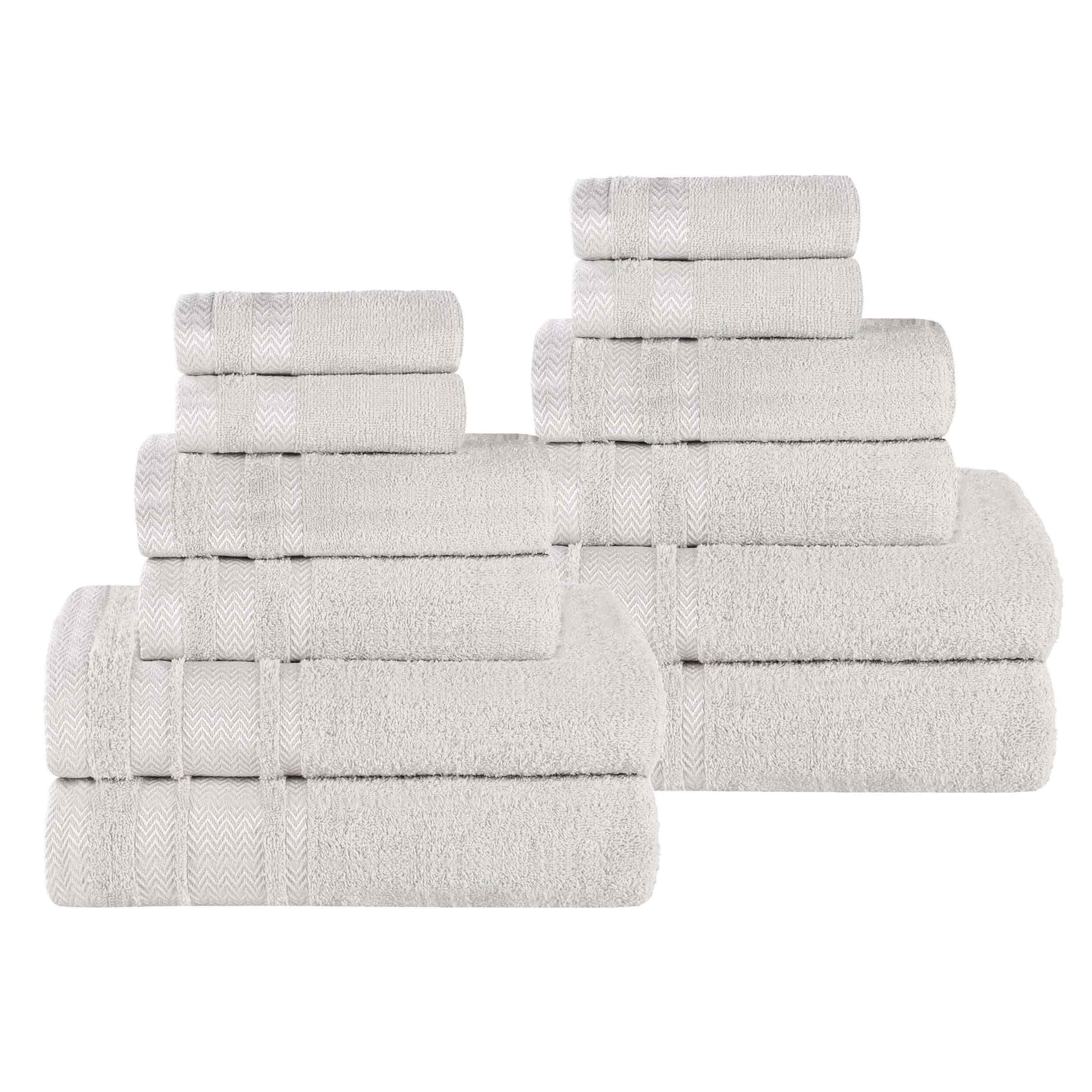 Premium 12-Piece Cotton Towel Set - Medium Weight, Soft & Absorbent Bath Towels for Spa, Gym & Everyday Use