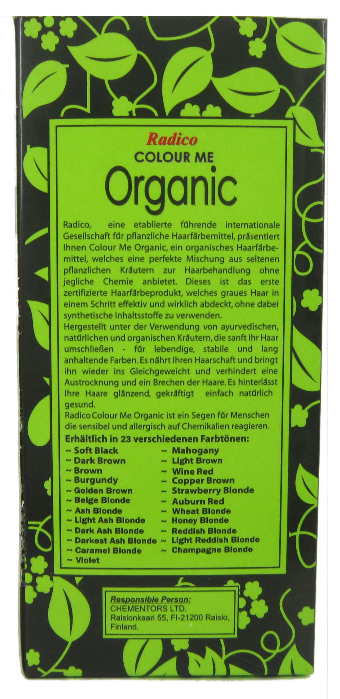 Organic Radico Colour Me Hair Dye - 100% Natural Reddish Blonde (100g) | Vegan, Chemical-Free Hair Color for Women & Men | Perfect for At-Home Hair Coloring, Touch-Ups & Gray Coverage