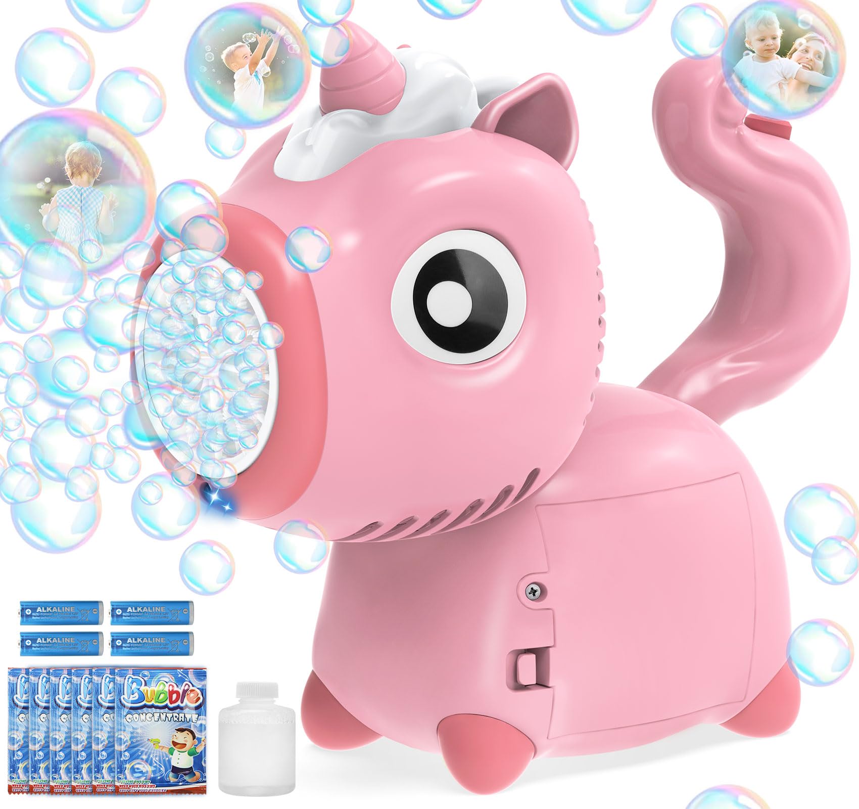 Automatic Bubble Machine Gun for Kids - Unicorn Bubble Blower with LED Lights, Perfect for Toddlers Age 3-8 | Indoor/Outdoor Party Toy, Birthday Gift for Boys & Girls | Great for Backyard Play, Summer Activities & Birthday Celebrations