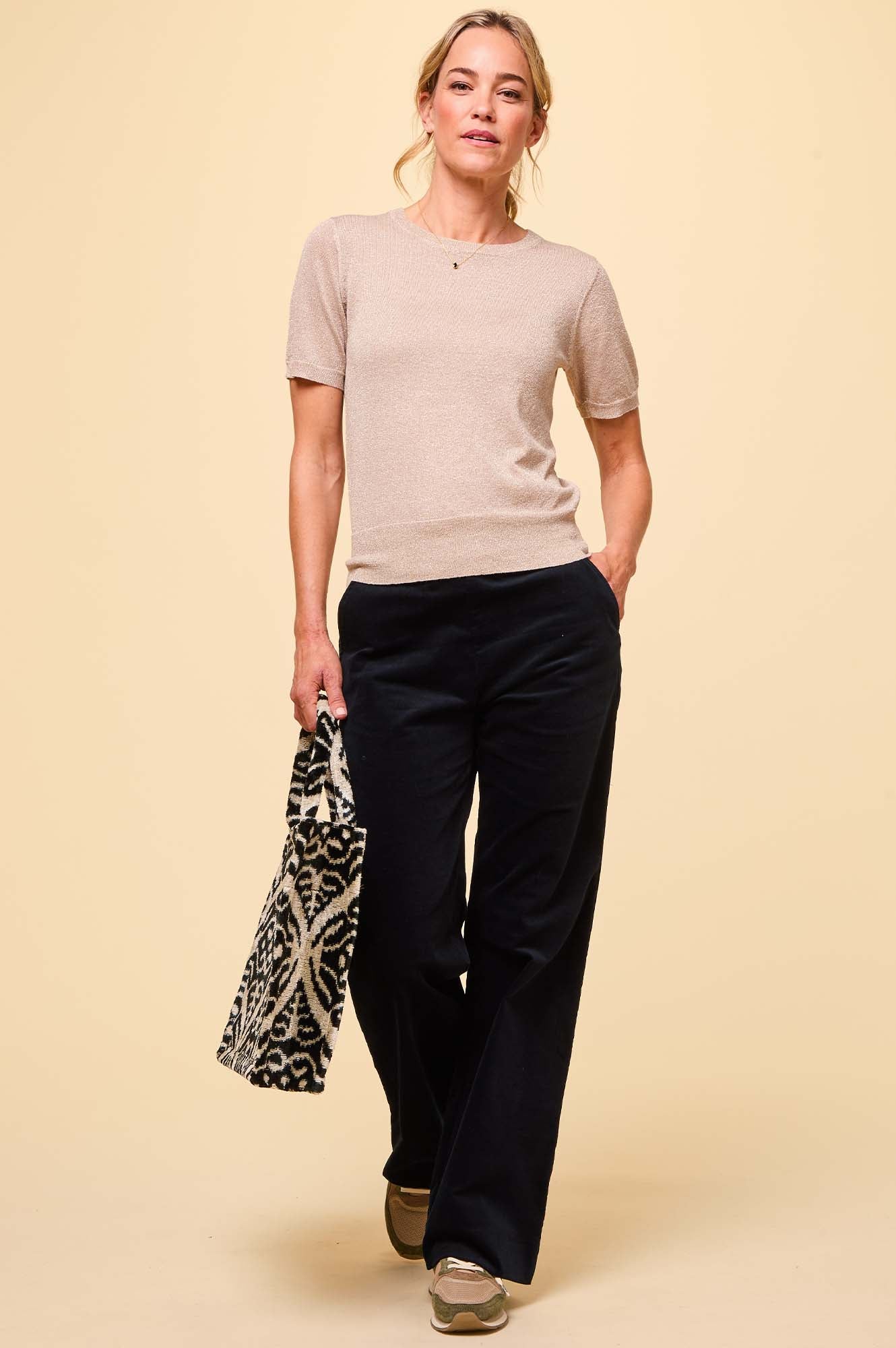 Juliette Cotton Stretch Velvet Pants for Women - Soft & Comfortable High Waist Trousers in Black | Perfect for Office, Party & Casual Wear