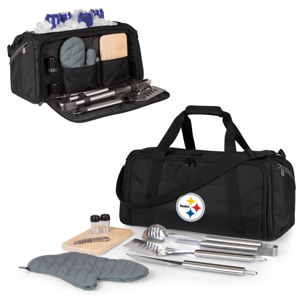 NFL BBQ Kit & Cooler Tote Set - Premium Barbecue and Picnic Accessories for Tailgating, Camping & Outdoor Parties - Perfect for Game Day, Beach Trips & Backyard Cookouts