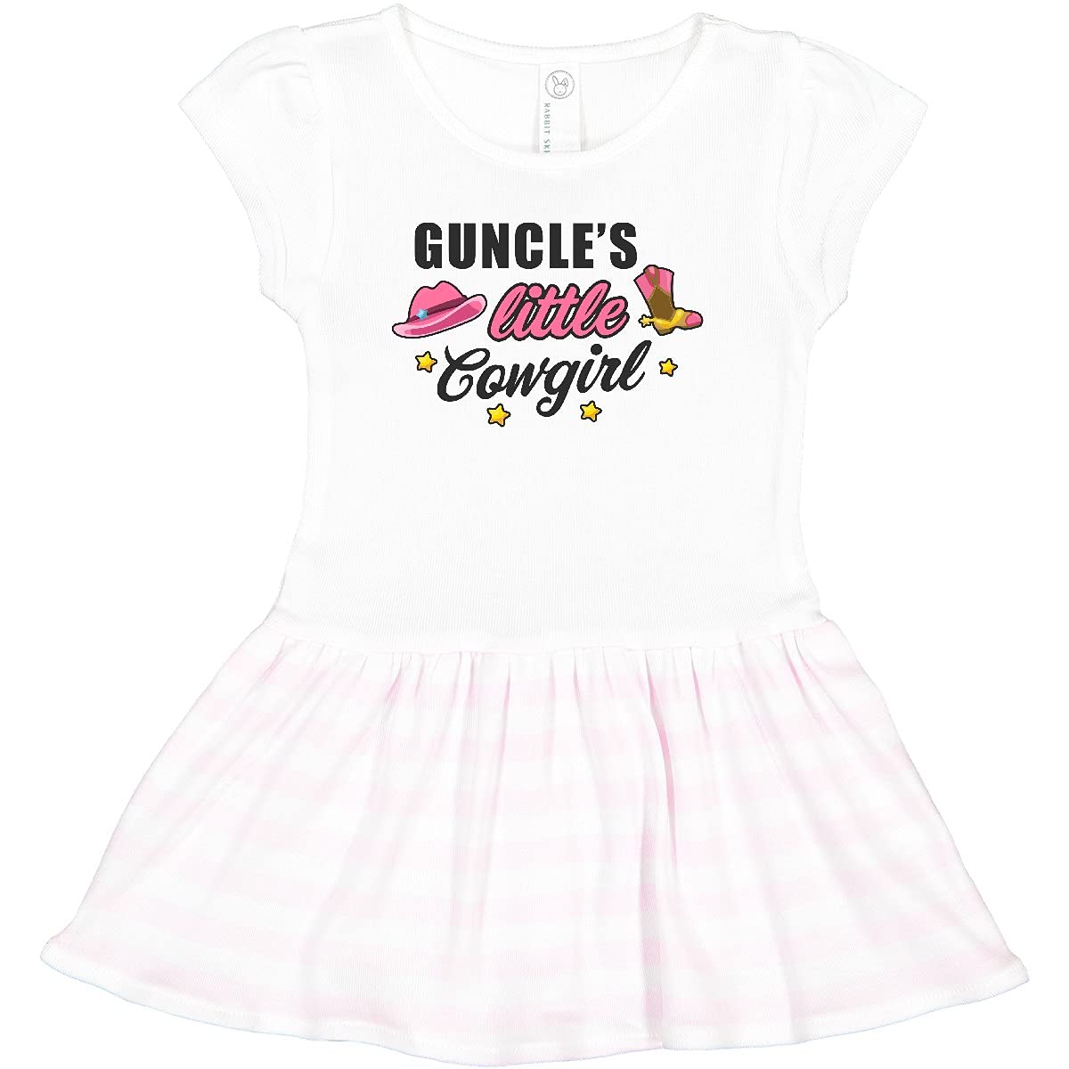 Inktastic Guncles Little Cowgirl Toddler Dress with Cowgirl Hat & Boots - Western Themed Outfit for Girls, Birthday & Photoshoot