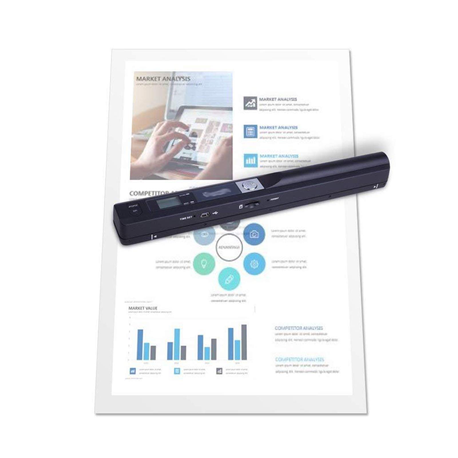 Dbtxwd Portable Handheld Document Scanner - 900DPI A4 Size Scanner with LCD Display, Supports JPG/PDF Formats, Battery Powered for Business Receipts, Books & Office Documents (Green) - Perfect for Mobile Professionals, Home Office & On-the-Go Scanning Needs