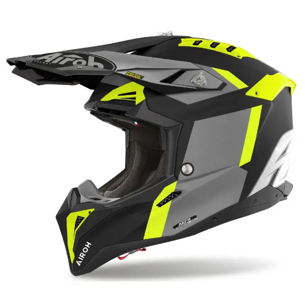 Airoh Aviator 3 Glory Motorcycle Helmet - Matte Yellow - DOT & ECE Certified - Lightweight & Ventilated for Street & Racing - Perfect for Urban Commuting & Track Days