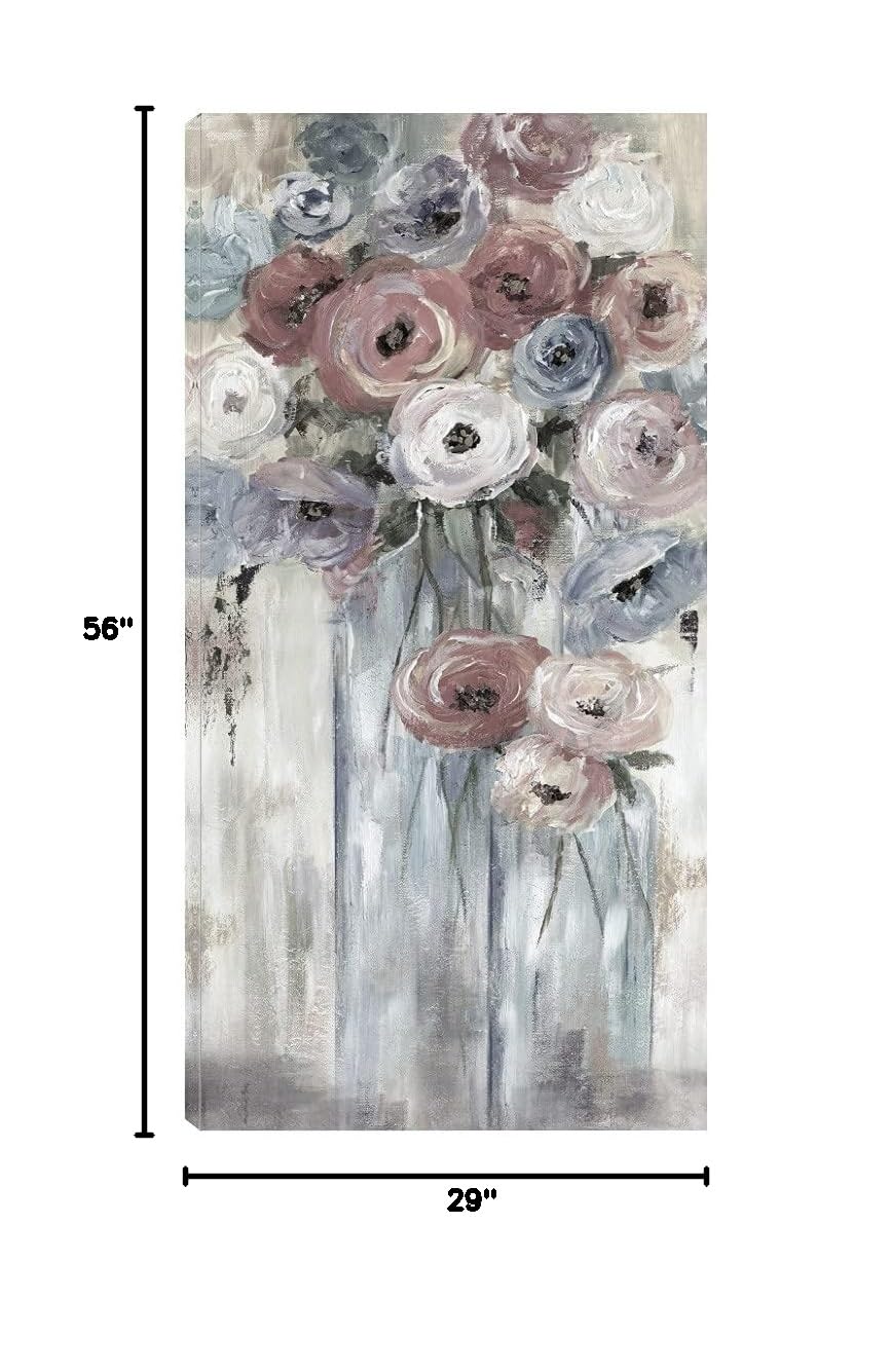 Nan's Bottles & Blooms Soft Canvas Wall Art - 29x56 Inch Ready to Hang Fine Art Decor for Living Room, Bedroom, Office & More - Perfect for Home, Kitchen, Bathroom & Dining Room Decor