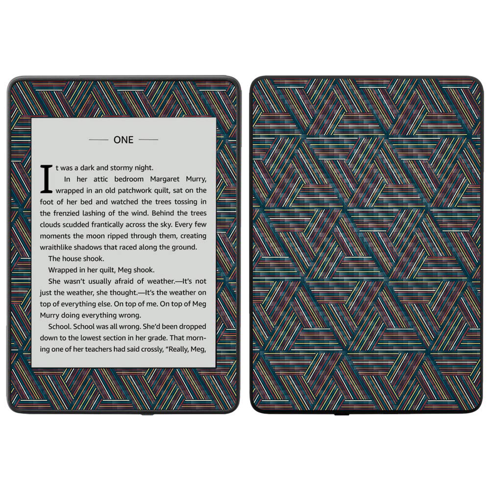 Premium Carbon Fiber Skin for Amazon Kindle Paperwhite 2018 (10th Gen) - Aqua Chevron Design | Waterproof Protective Cover with Durable Textured Finish | Easy Application & Removal | Made in USA | Perfect for Travel, Reading & Outdoor Use