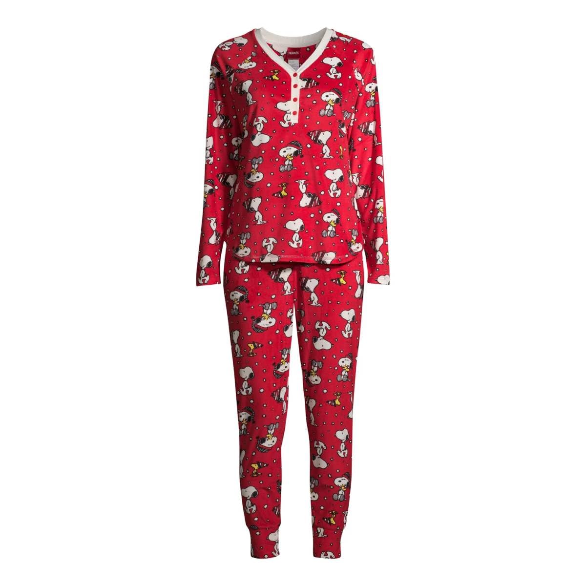 Christmas Peanuts Snoopy Red 3-Piece Pajama Set with Socks - Cozy Holiday Sleepwear for Women & Men | Perfect for Winter Nights, Christmas Eve & Family Gatherings