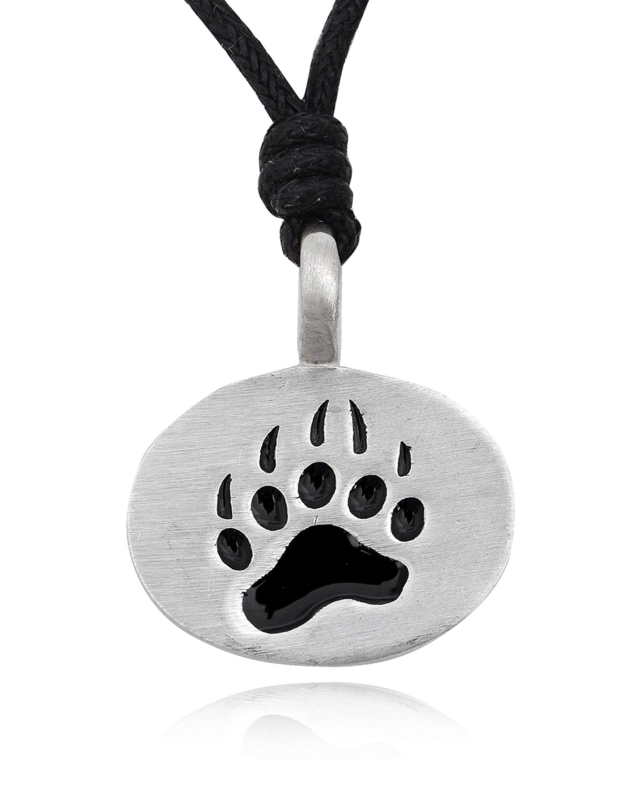 Authentic Native American Bear Claw Silver Pewter Charm Necklace - Handmade Tribal Jewelry Pendant for Men & Women - Perfect for Powwows, Festivals, and Spiritual Ceremonies