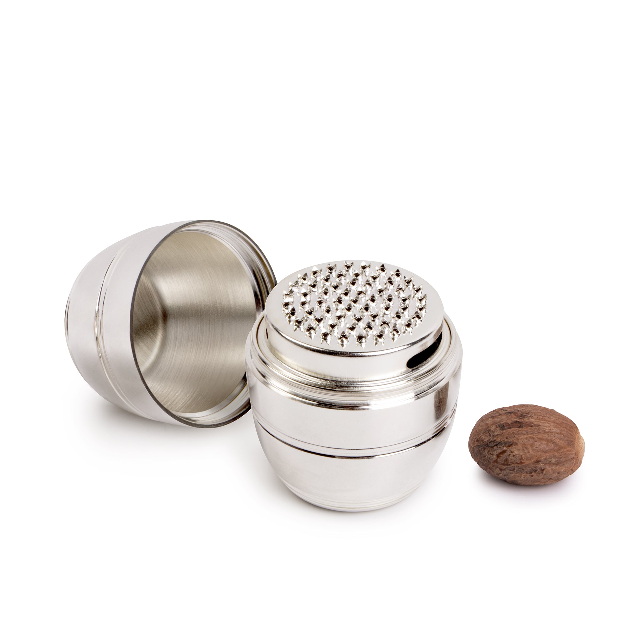 Premium ASHLEY® Nutmeg Grater - Silver Plated Stainless Steel for Baking, Cooking & Spice Freshness | Perfect for Kitchen, Coffee & Dessert Garnishing
