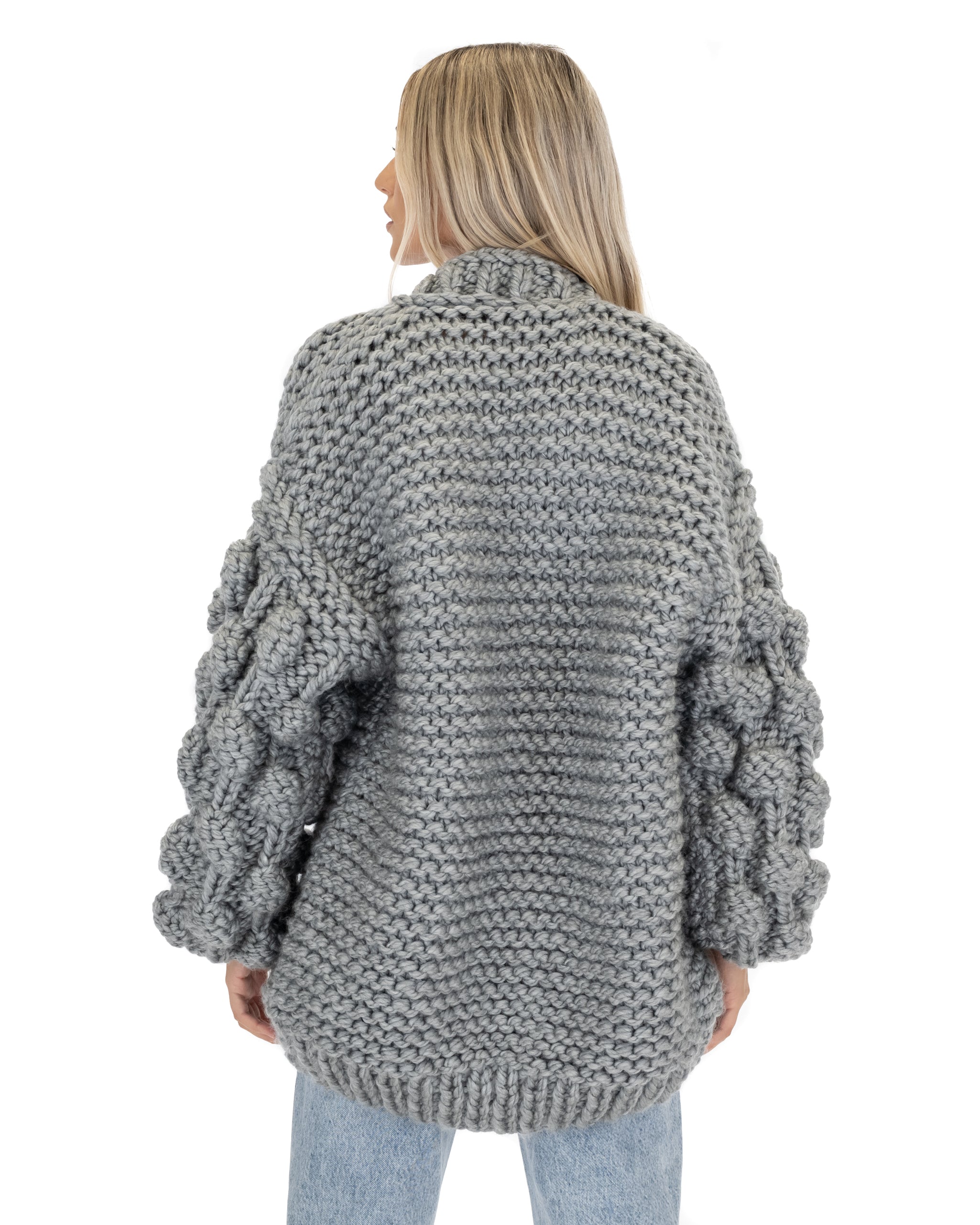 Stylish Bubble Sleeve Cardigan for Women - Soft Knit Open Front Sweater | Perfect for Office, Date Night & Casual Outfits