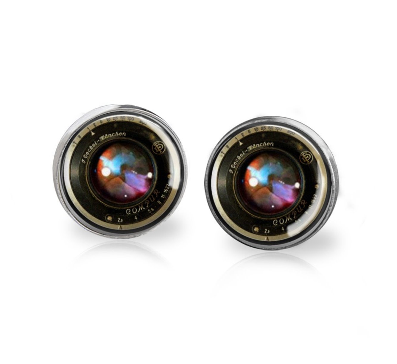Vintage Camera Lens Glass Dome Silver Post Earrings – Unique Photography Inspired Jewelry for Women, Perfect Gift for Photographers & Vintage Lovers – Great for Weddings, Parties & Everyday Wear