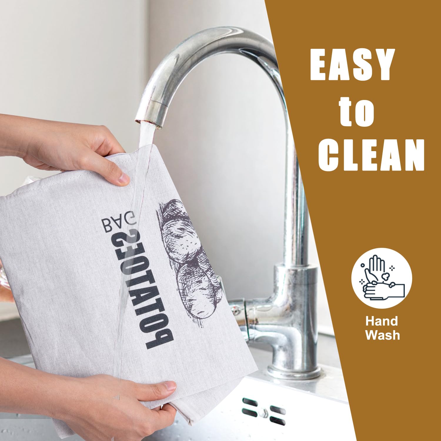 TOGETRUE 2-Pack Washable Fabric Potato & Onion Storage Bags with Drawstring - Breathable Vegetable Keeper for Pantry, Kitchen & Root Cellar - Perfect for Storing Garlic, Potatoes, Onions & More