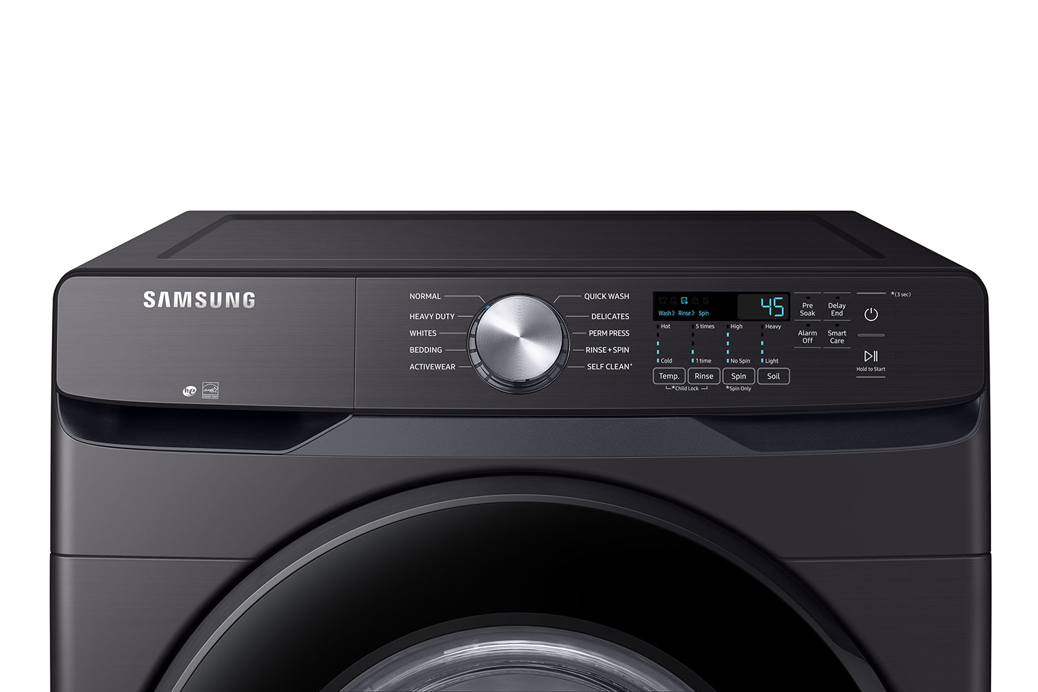 Samsung 5.2 cu. ft. Black Stainless Steel Front Load Washer & 7.5 cu. ft. Electric Dryer Set (WF45T6000AV/A5 & DVE45T6005V/AC) - Perfect for Laundry Rooms & Modern Homes