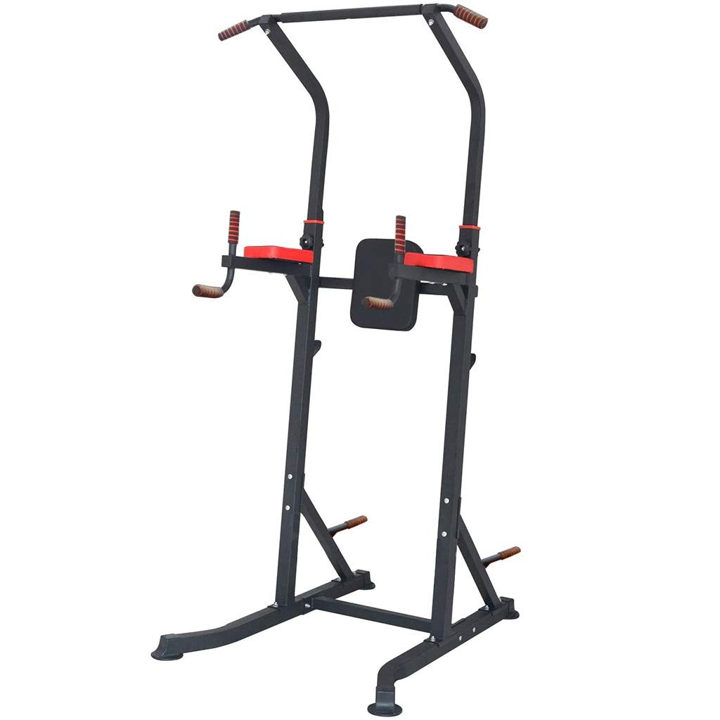 Adjustable Power Tower Dip Station - 6-Section Pull Up Bar & Core Dip Stand for Home Gym, 300LB Capacity - Perfect for Strength Training, Calisthenics & Home Fitness Workouts (Ideal for Garage, Home Office & Small Spaces)