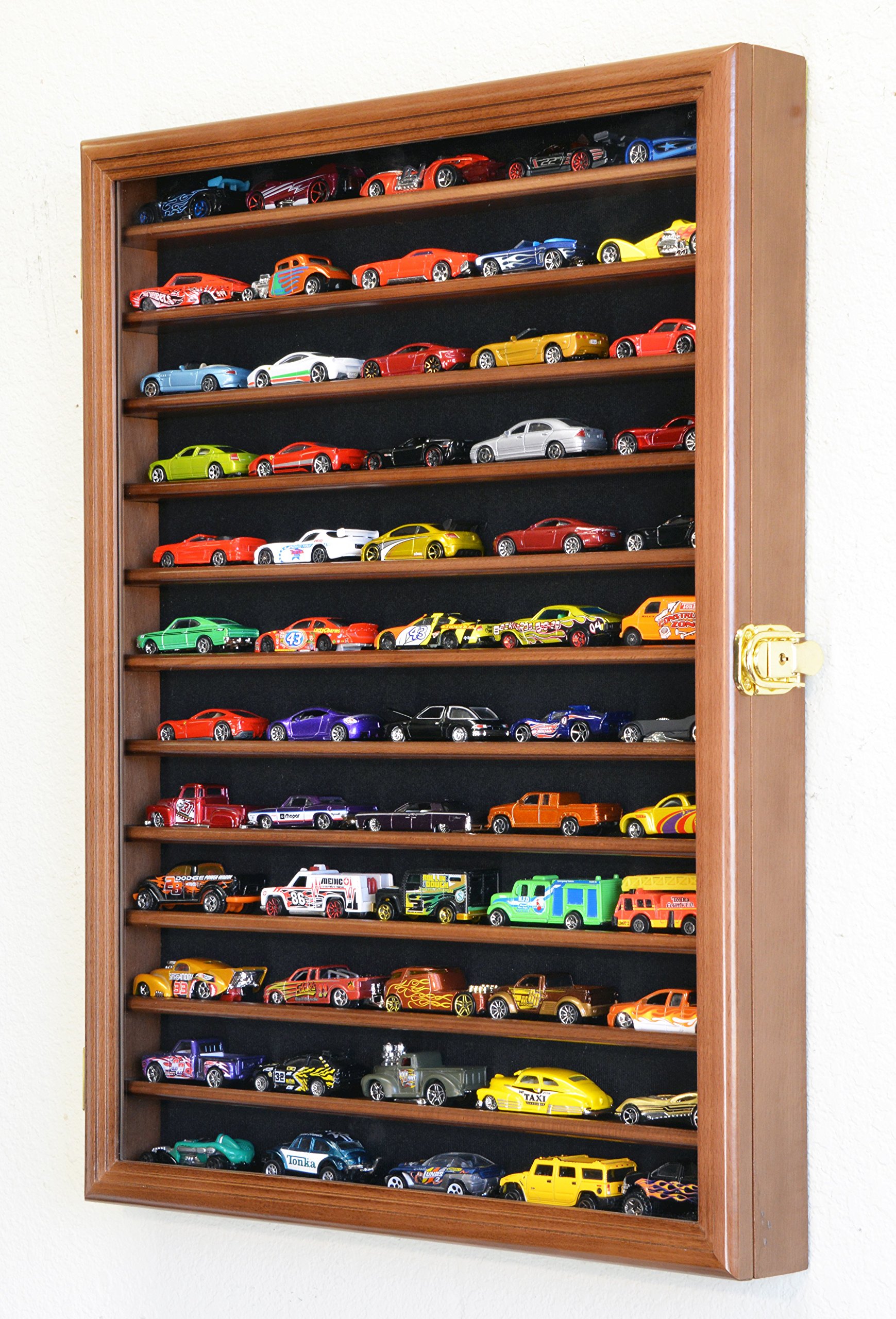 Hot Wheels Matchbox 1/64 Scale Diecast Car Display Case with UV Protection - Wall Mounted Cabinet & Rack for Collectors - Perfect for Home, Office, or Store Showcase
