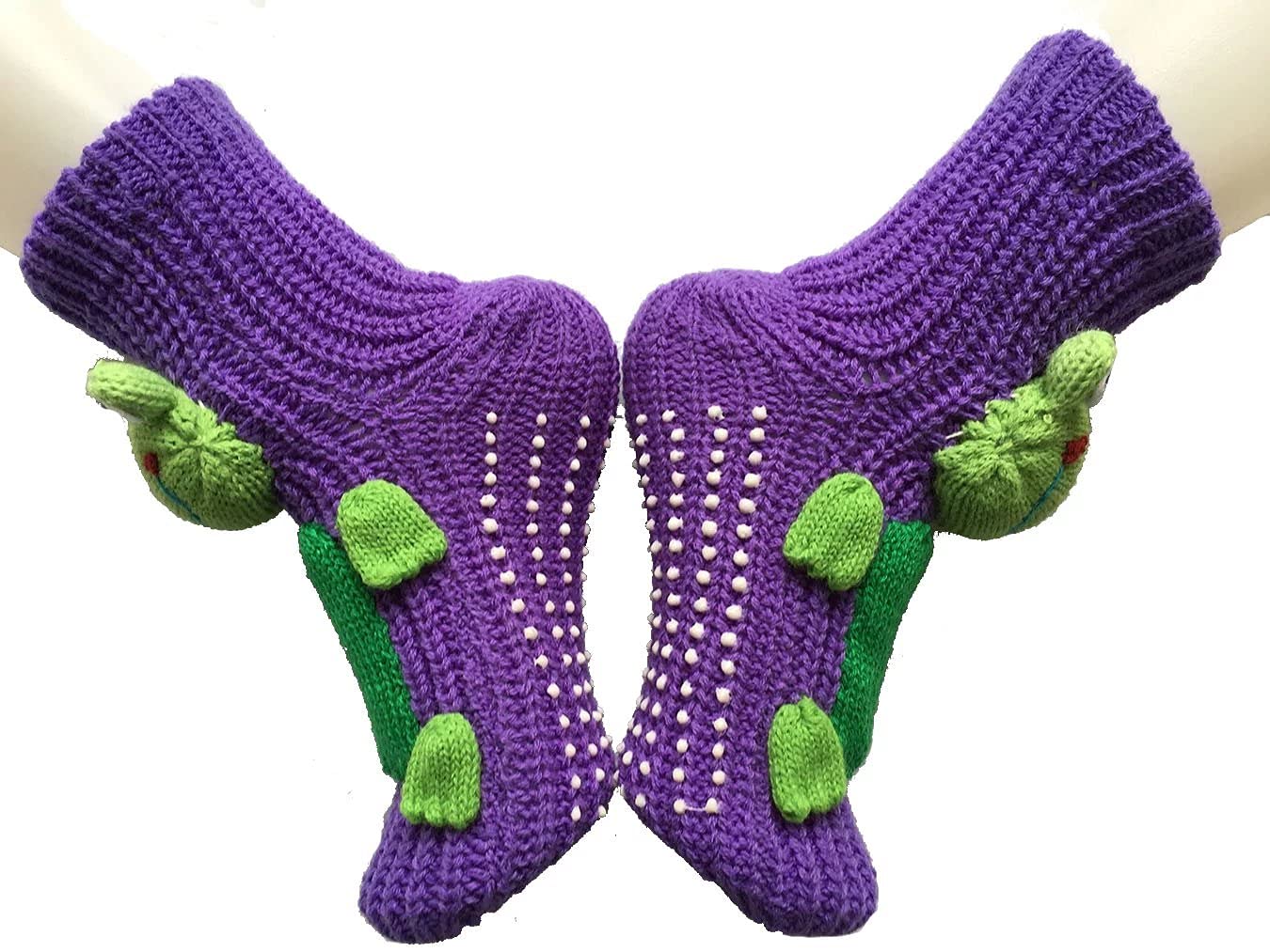 Ulalaza Non-Slip Cozy Knit Slipper Socks for Women - Warm House Socks with Anti-Skid Sole for Indoor, Yoga, and Winter Home Comfort
