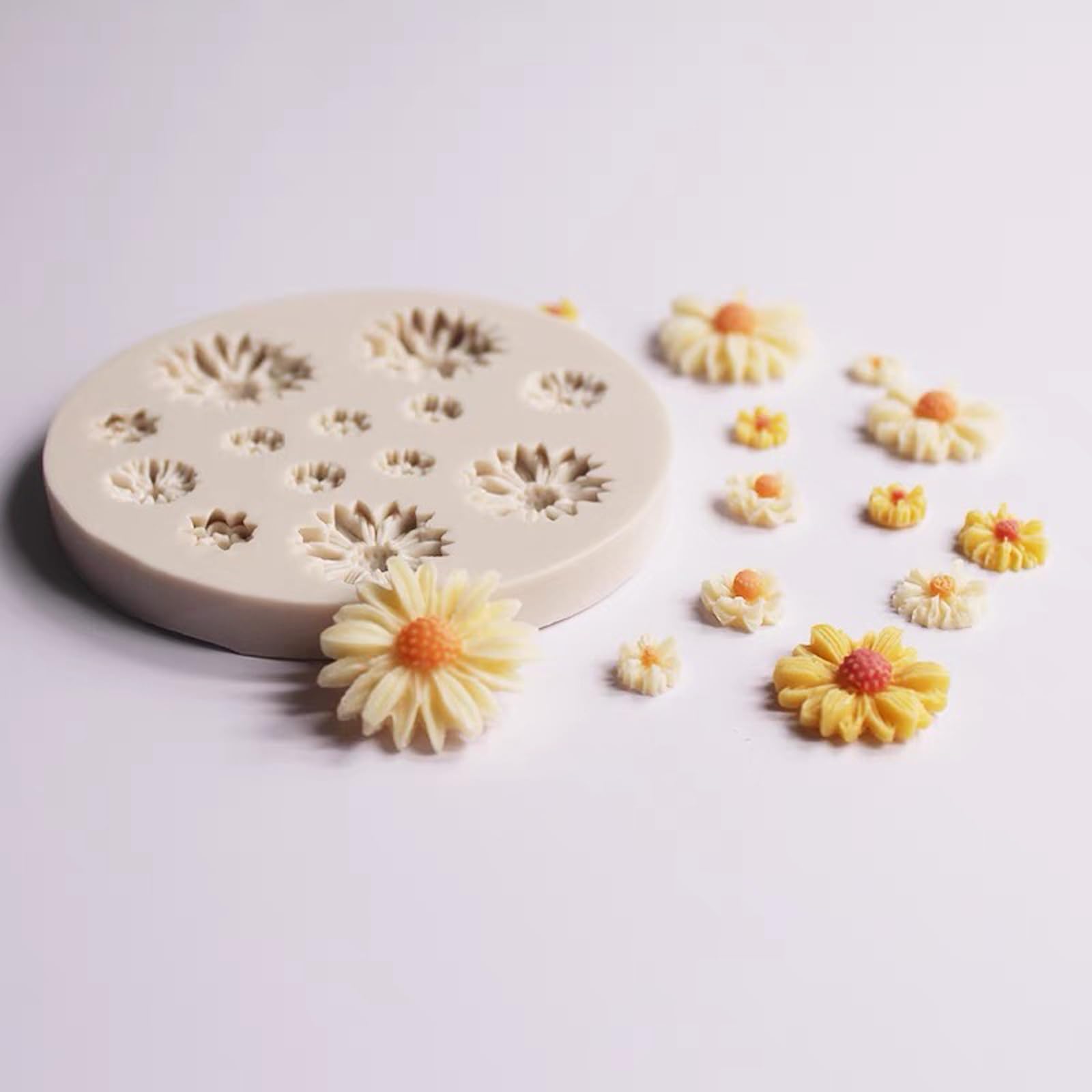 2Pcs Flower Polymer Clay Molds - Daisy Sunflower Rose Silicone Molds for Jewelry Making, DIY Crafts, Resin Art & Home Decor (13Daisy) | Perfect for Earrings, Pendants, Charms & Miniature Creations