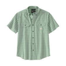 MW SS Plaid Shirt for Men - Stylish Jade Green Casual Button Down Shirt - Perfect for Office, Outdoor & Daily Wear