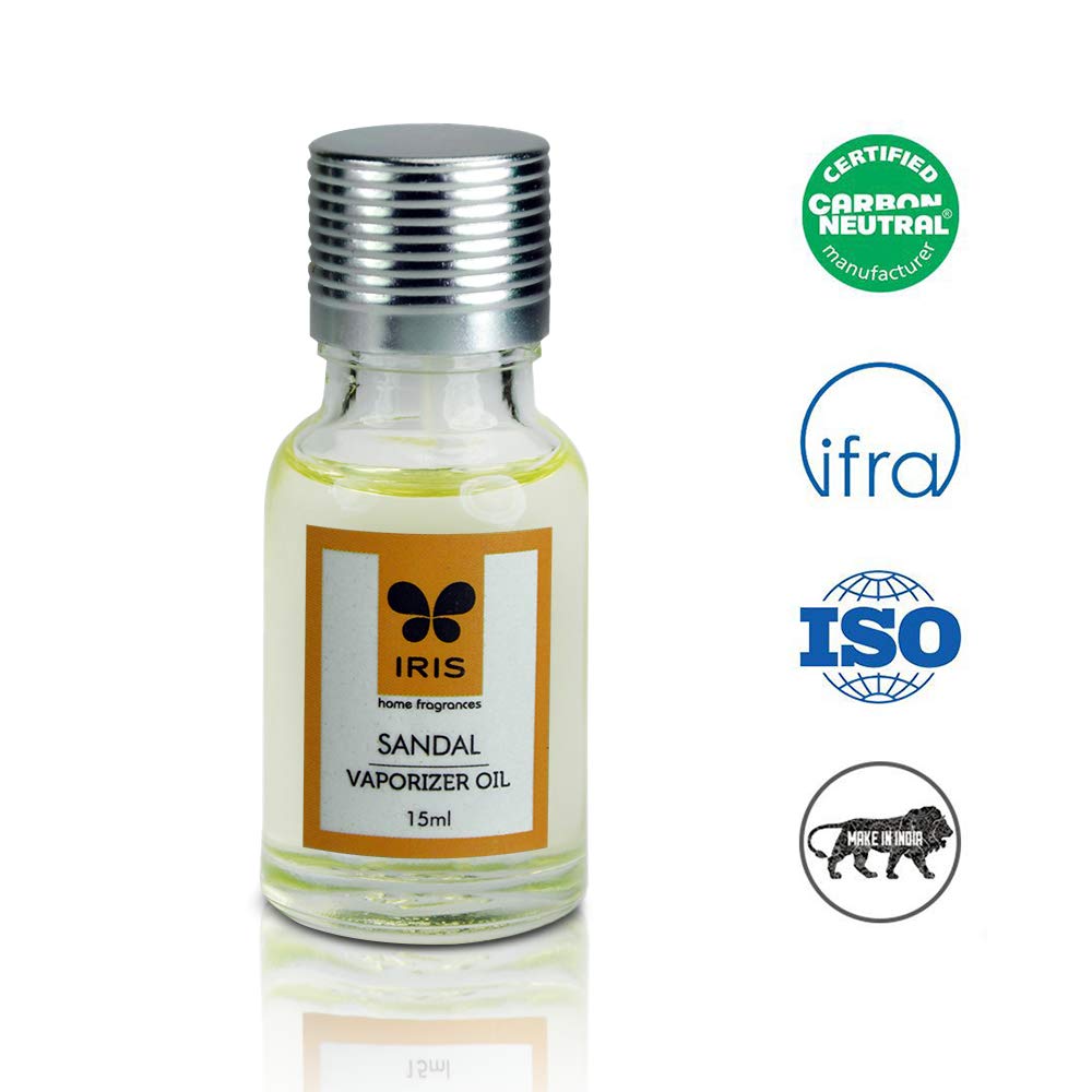 Premium IRIS Sandalwood Aroma Diffuser with 15ml Essential Oil - Beige, One Size Fits All - Perfect for Home, Office & Spa Relaxation