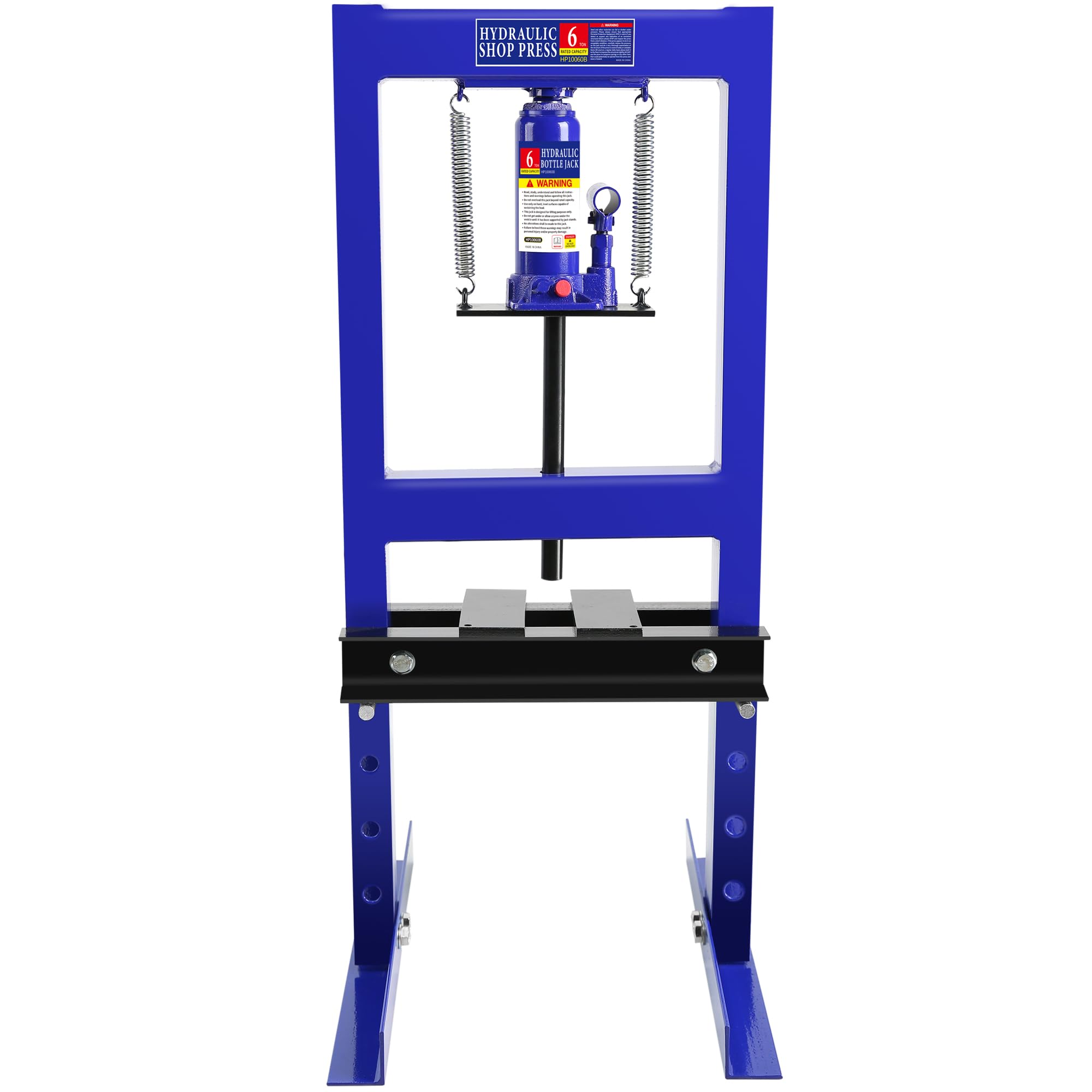 6 Ton Hydraulic Shop Press - H-Frame Garage Floor & Benchtop Press with Adjustable Plates | Heavy Duty Metalworking, Automotive Repair & DIY Projects | Pullafun Blue Hydraulic Press