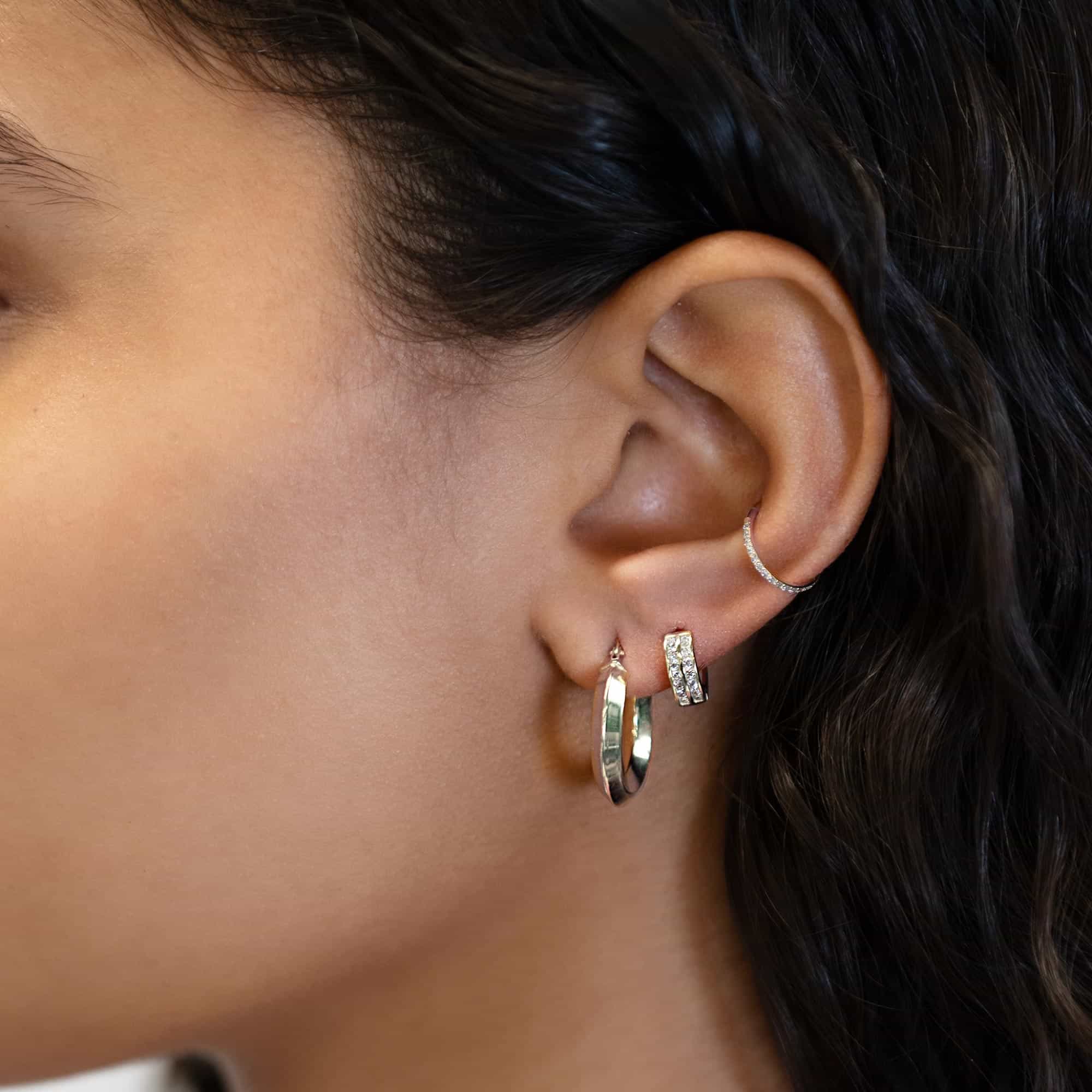 Beveled Mini Hoops - 14K Gold Plated Small Hoop Earrings for Women | Perfect for Everyday Wear, Gifts & Minimalist Jewelry Lovers
