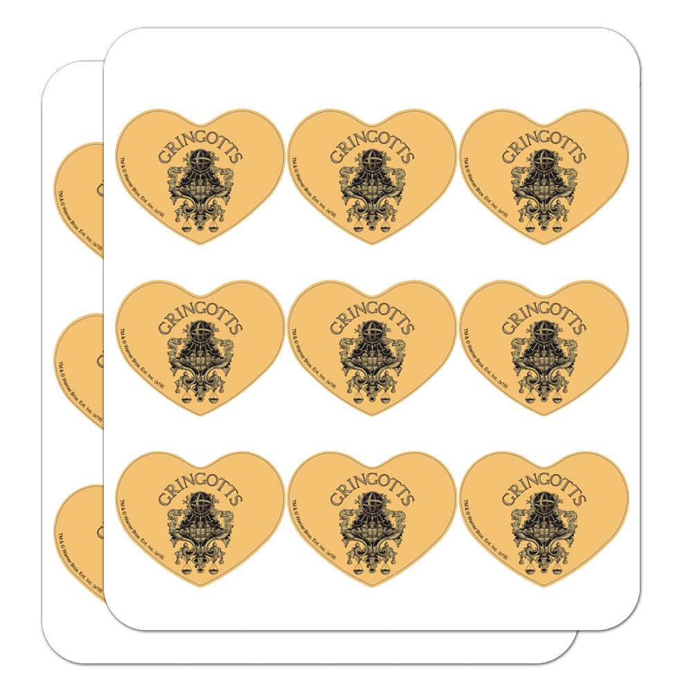 Harry Potter Gringotts Bank Logo Heart-Shaped Planner Stickers - Scrapbook, Bullet Journal, Calendar & Craft Decoration - Perfect for DIY Projects, Gift Wrapping & Stationery Decor
