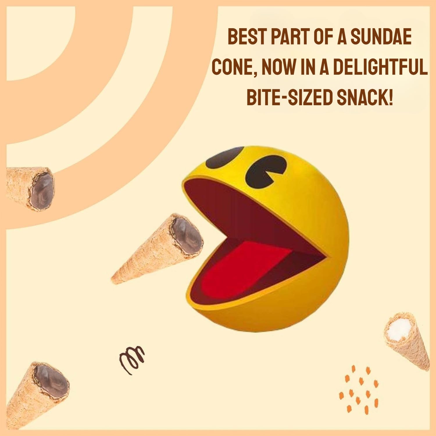 Tiny Bites Crispy Mini Waffle Cones - Belgian Chocolate Snacks, 4.24oz (2 Pack) - Sea Salt Caramel Flavor | Perfect for Ice Cream Topping, Dessert & Party Treats | Premium Chocolate Cones for Kids & Adults
