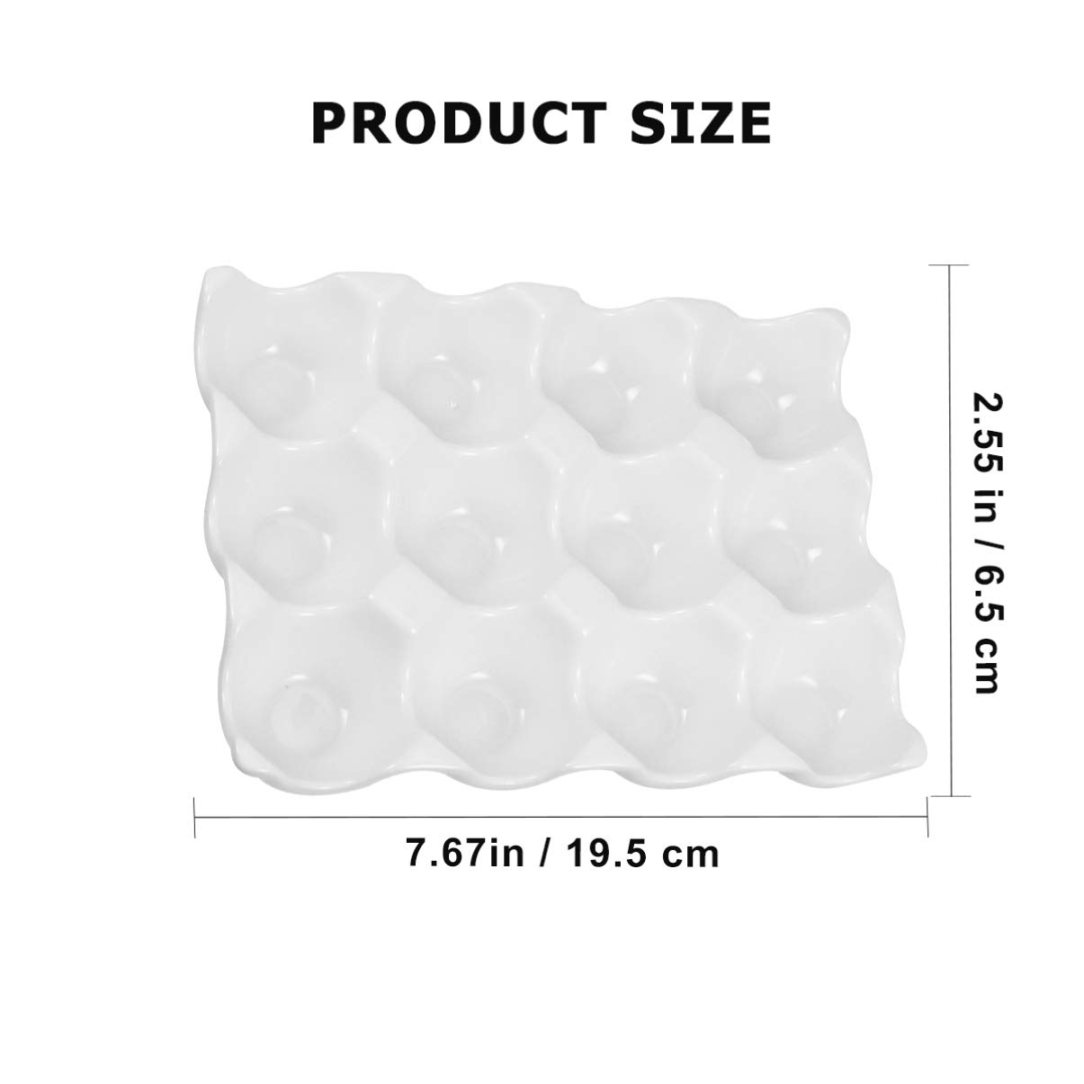 12-Slot Ceramic Egg Holder - White Countertop & Refrigerator Egg Tray Dispenser - Durable Ceramic Egg Keeper for Kitchen, Breakfast Buffet, and Farmhouse Decor