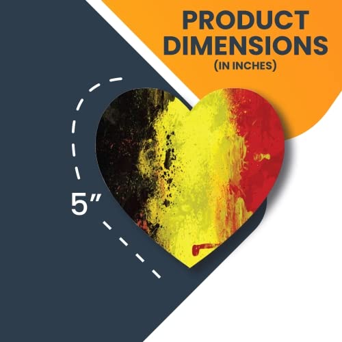 Belgium Belgian Brussels Flag Heart Magnet - 5 Inch Heavy Duty Car Magnet for Vehicles, Trucks & SUVs - Strong Adhesive for Any Magnetic Surface - USA Made Cultural Decoration - Perfect for Travel Enthusiasts, Proud Belgians & Car Decor