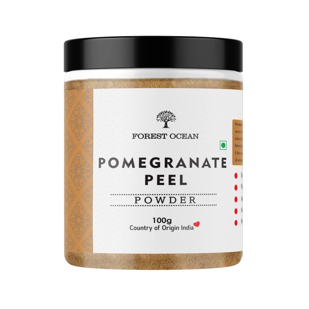 Forest Ocean Orange Peel Powder & Pomegranate Peel Powder Combo Pack (100g x 2) - Natural Skin Brightening, Acne Treatment, Wrinkle Removal & Oil Control for Glowing Skin | Perfect for DIY Face Masks & Organic Skincare Routine