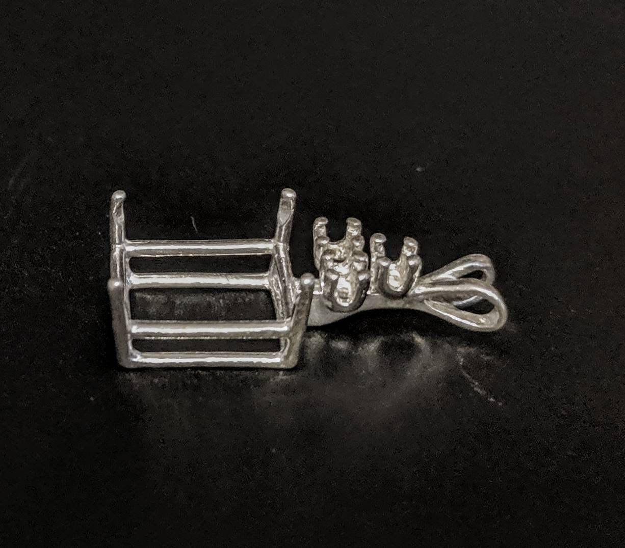 6x4mm & 14x10mm Emerald Cut Sterling Silver or 14K White/Yellow Gold Pendant Setting with Accent Stones | Handcrafted in USA | Perfect for Necklaces, Jewelry Making & Gift Giving