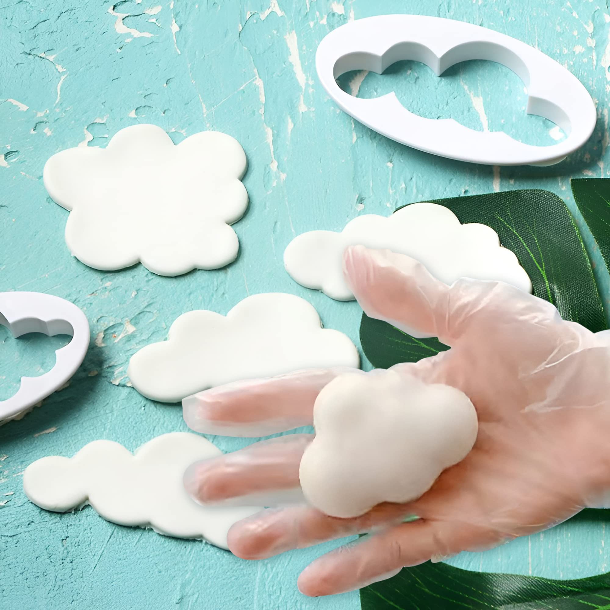 14-Piece 3D Silicone Cloud Cookie Cutters & Fondant Molds Set - Baking Decorations for Cookies, Cupcakes, Cakes - Perfect for Parties, Holidays & DIY Desserts
