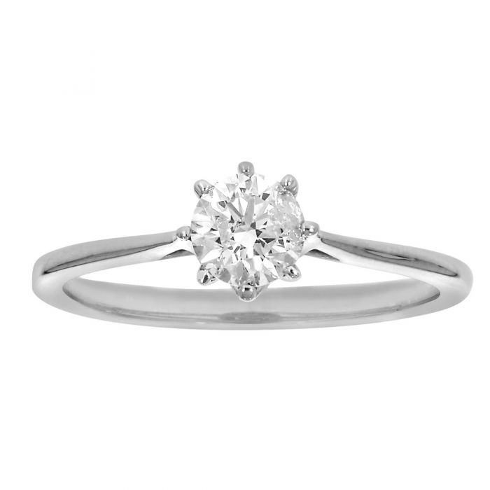 9ct White Gold 1 Carat Diamond Solitaire Engagement Ring for Women - Perfect for Proposals, Weddings & Anniversaries