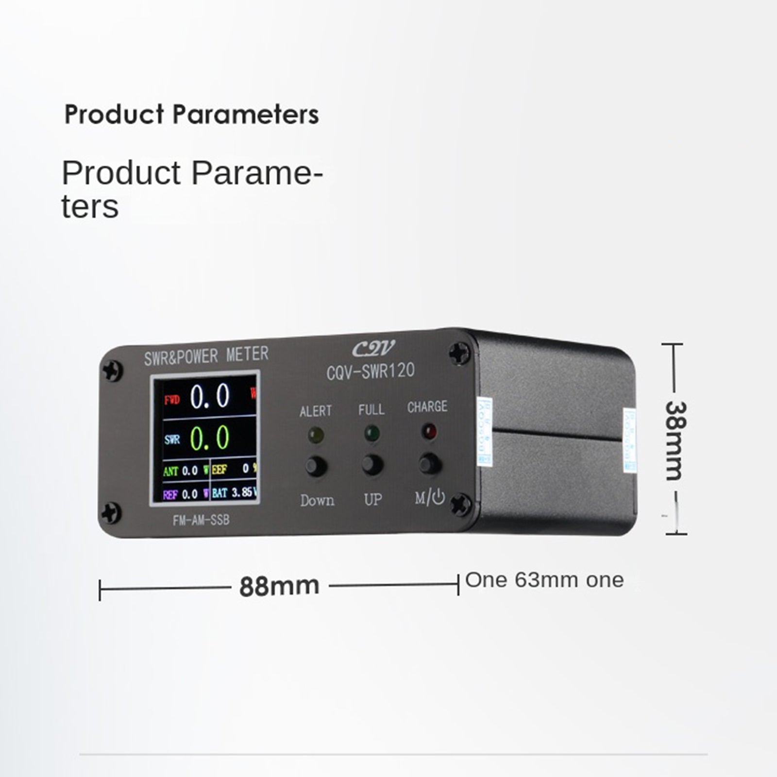 1.8MHz-54MHz Standing Wave Meter with 240x240 Full Color LCD Display - RF Power Meter for Ham Radio, Antenna Testing & SWR Measurement