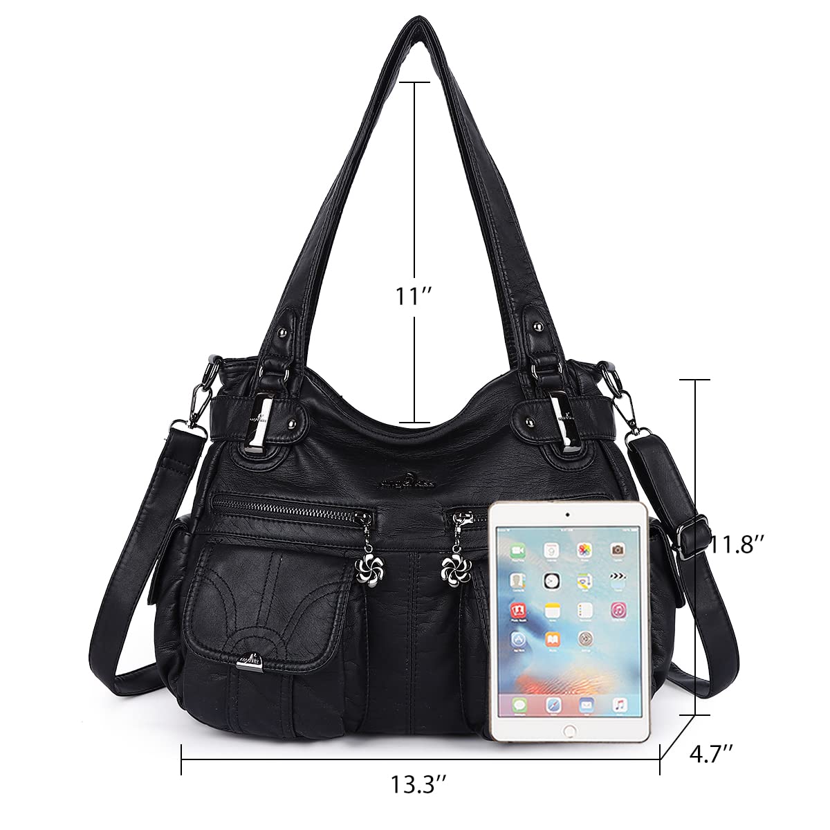 Women's Fashion Washed Leather Handbags - Tote, Shoulder, Top Handle & Satchel Bags for Everyday Use, Work & Travel | Stylish & Durable Purses