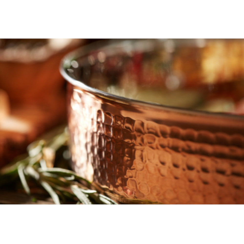 LAGOSTINA 14-Inch Copper Roasting Pan with Non-Stick Coating - J1369174 - Perfect for Oven Roasting, Baking, and Serving Dishes