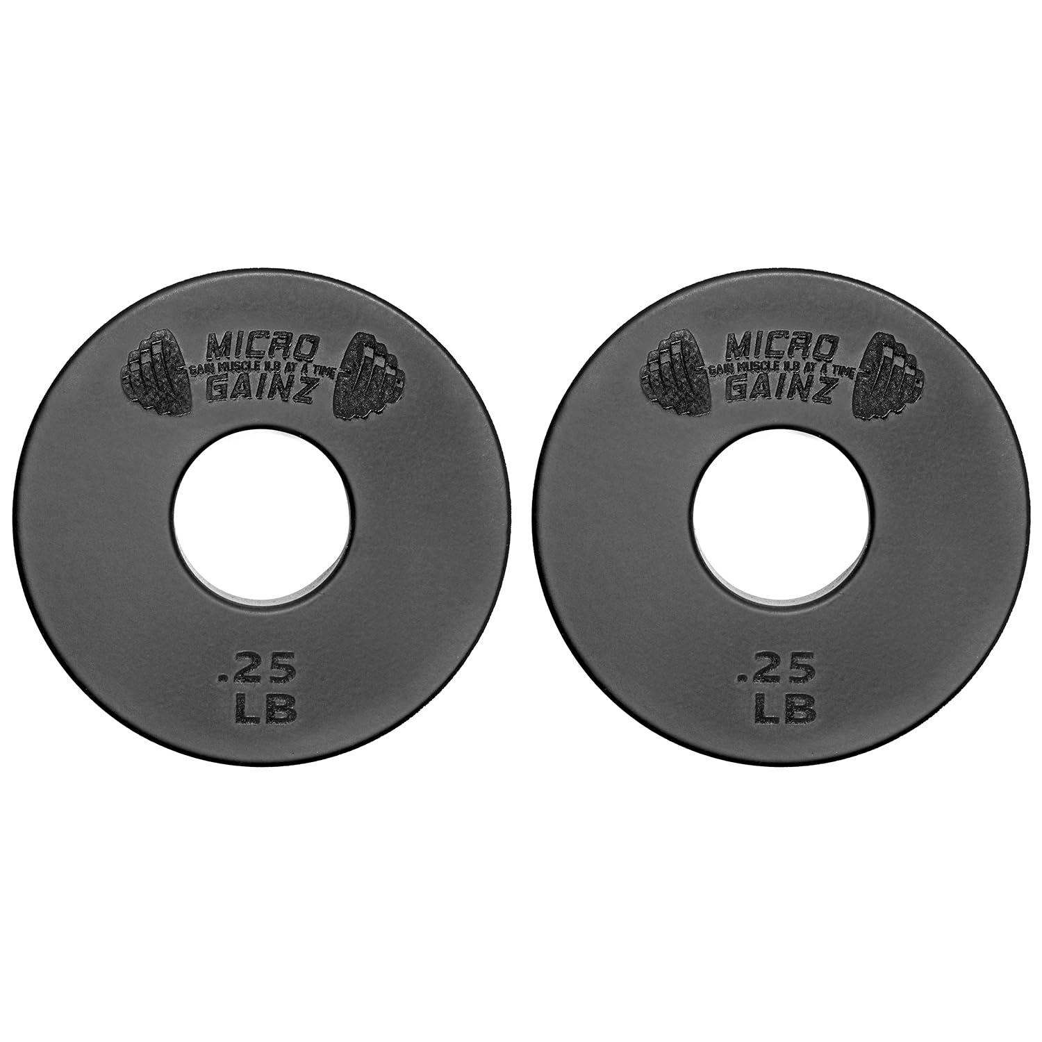 Micro Gainz Standard 1-Inch Center Hole Weight Plates - Set of 2 Black Fractional Plates (.25LB-1.25LB) for Home Gym & Strength Training | Compatible with Standard 1-inch Barbells & Dumbbells | USA Made | Perfect for Weightlifting, CrossFit & Small Space Workouts