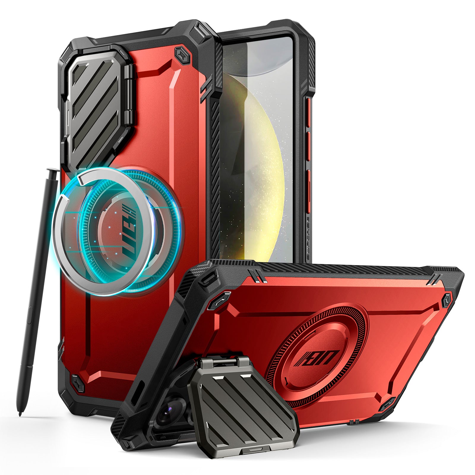 Samsung Galaxy S25 Ultra Unicorn Beetle MAG XT Bumper Case - Shockproof Protective Cover with Magnetic Mount, Metallic Red - Perfect for Outdoor Adventures & Daily Use