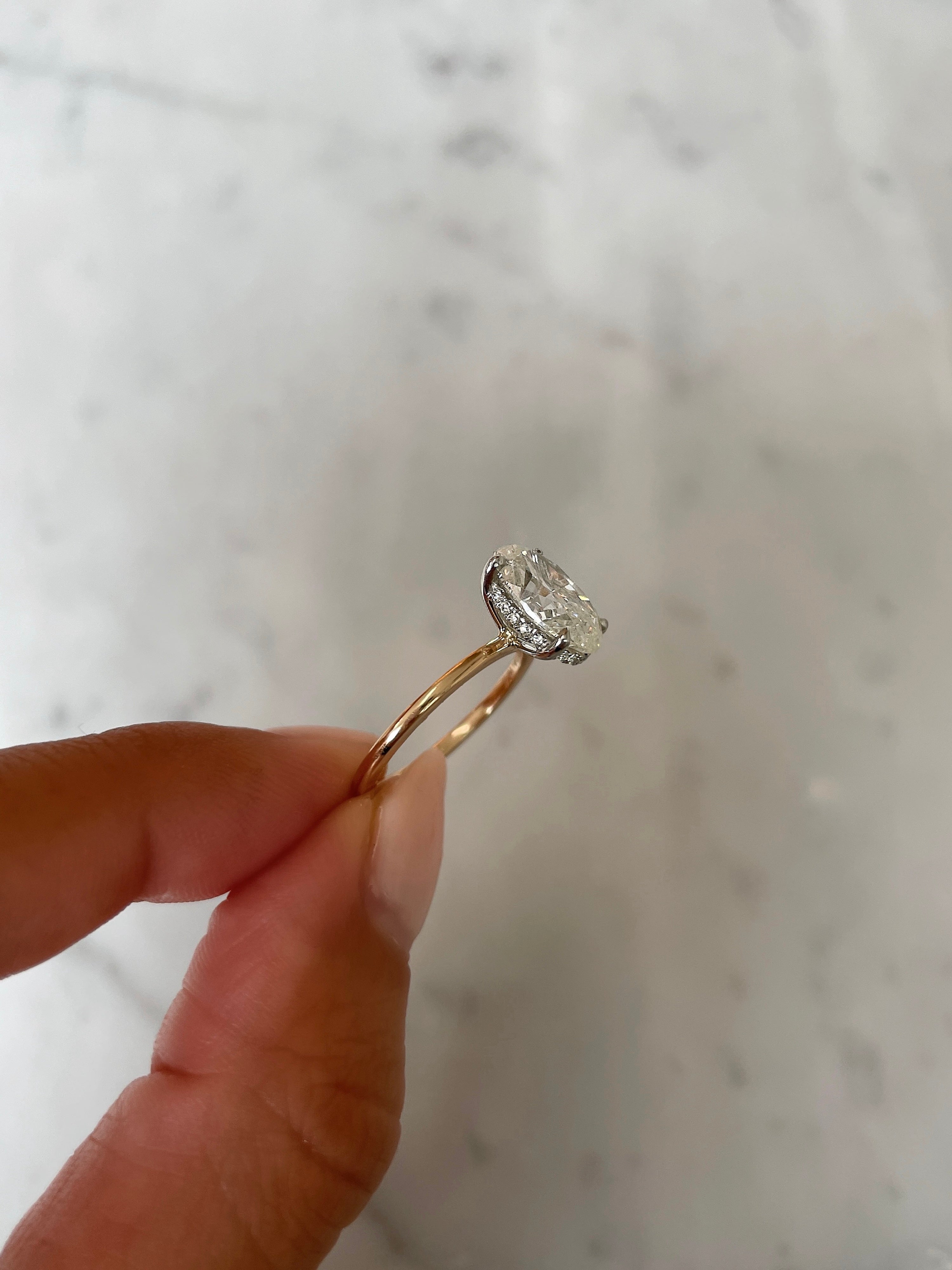 2.50 Carat Oval Cut Diamond Engagement Ring with Whisper Thin Hidden Halo - Perfect for Proposals, Anniversaries & Special Occasions