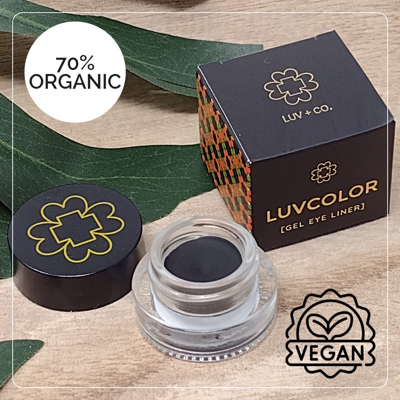 Vegan Black Gel Eyeliner - 3g Smudge Proof & Long Lasting | 70% Organic, Gluten Free, Paraben Free | Fast Drying & Eco-Friendly Formula | Perfect for Everyday Makeup, Parties & Professional Looks