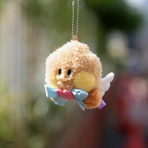 BT21 Mini Angel Plush Keychain - Shooky Cute Collectible Plush Toy for Bags, Backpacks & Gifts | Korean Character Merchandise for K-Pop Fans