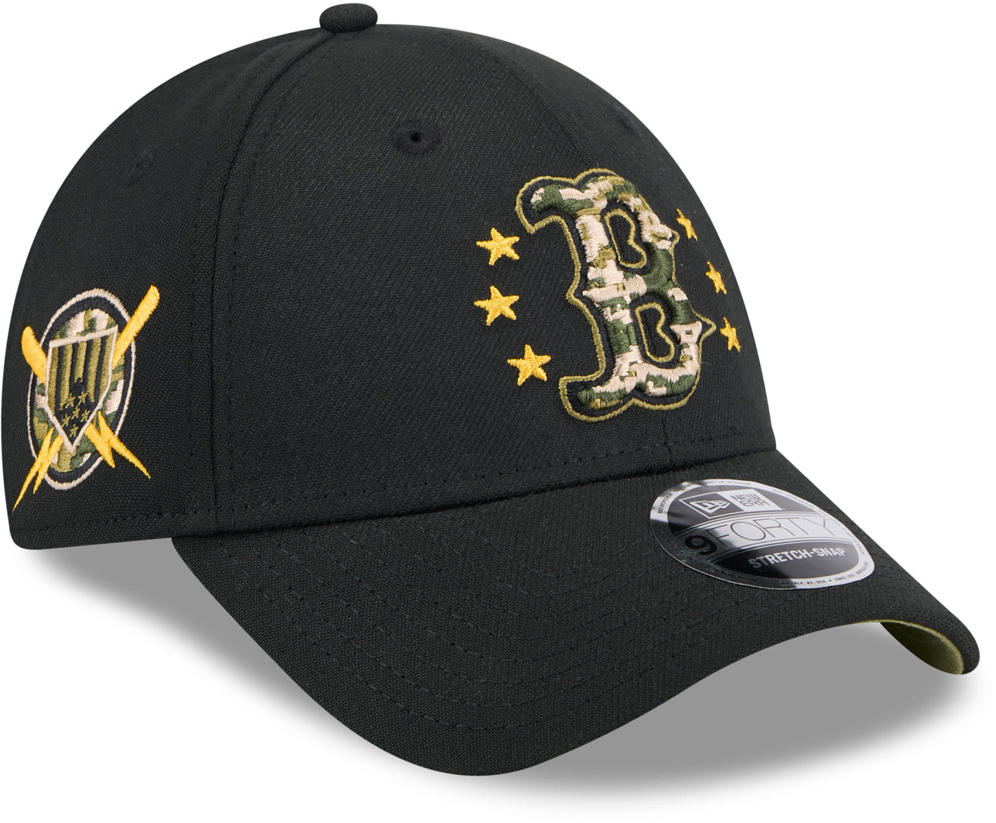 Boston Red Sox New Era 9Forty MLB 2024 Armed Forces Day Black Baseball Cap - Adjustable Snapback Hat for Men & Women, Perfect for Baseball Games, Military Appreciation & Casual Wear