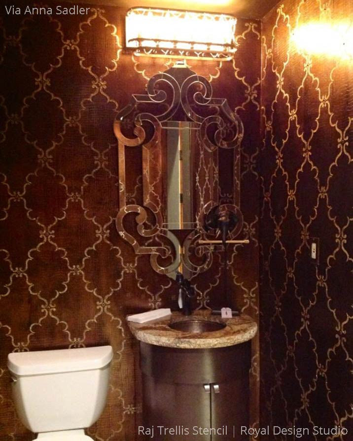 Raj Trellis Indian Wall Stencil - DIY Home Decor Stencil for Wall Painting, Mehndi & Mandala Art - Perfect for Bedroom, Living Room, and Nursery Wall Designs